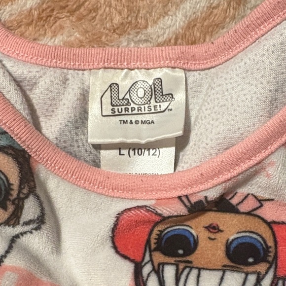 L.O.L. Surprise! Pink and White Kids Pajama Set - Picture 2 of 4